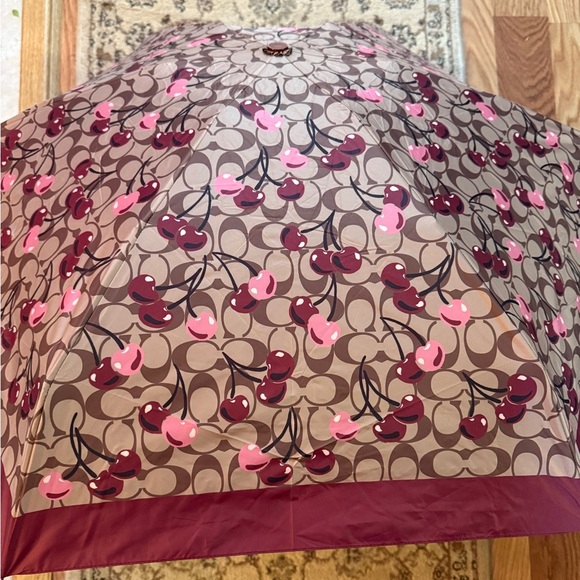 NWT Coach Mini Umbrella - Signature Cherry Print - Picture 3 of 9